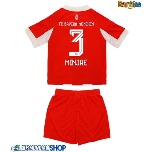 Maglie da calcio Bayern Munich Kim Min-jae #3 Prima Maglia Bambino 2025-26 Manica Corta + Pantaloni corti)
